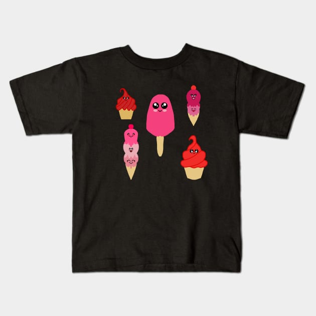 Cute Ice Cream Combo Kids T-Shirt by TANSHAMAYA